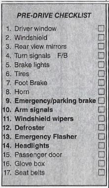 Driving Performance Evaluation Score Sheet