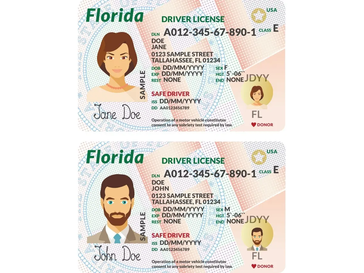 Florida Driver License showing the ISS issue date